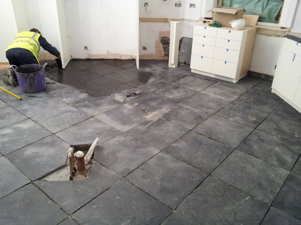 Antique black floor